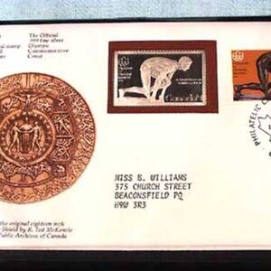 1977 OLYMPIC PRECIOUS METAL STAMP, .999 FINE SILVER, ROYAL CANADIAN MINT, RUNNER